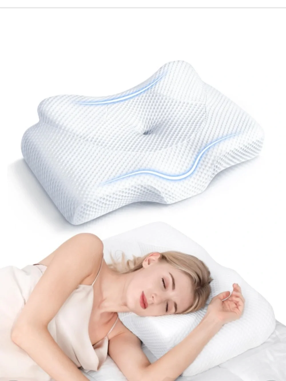 Osteo CERVICAL Memory Foam Pillow with 3D Mesh Pillowcase - STANDARD SIZE 20x26”